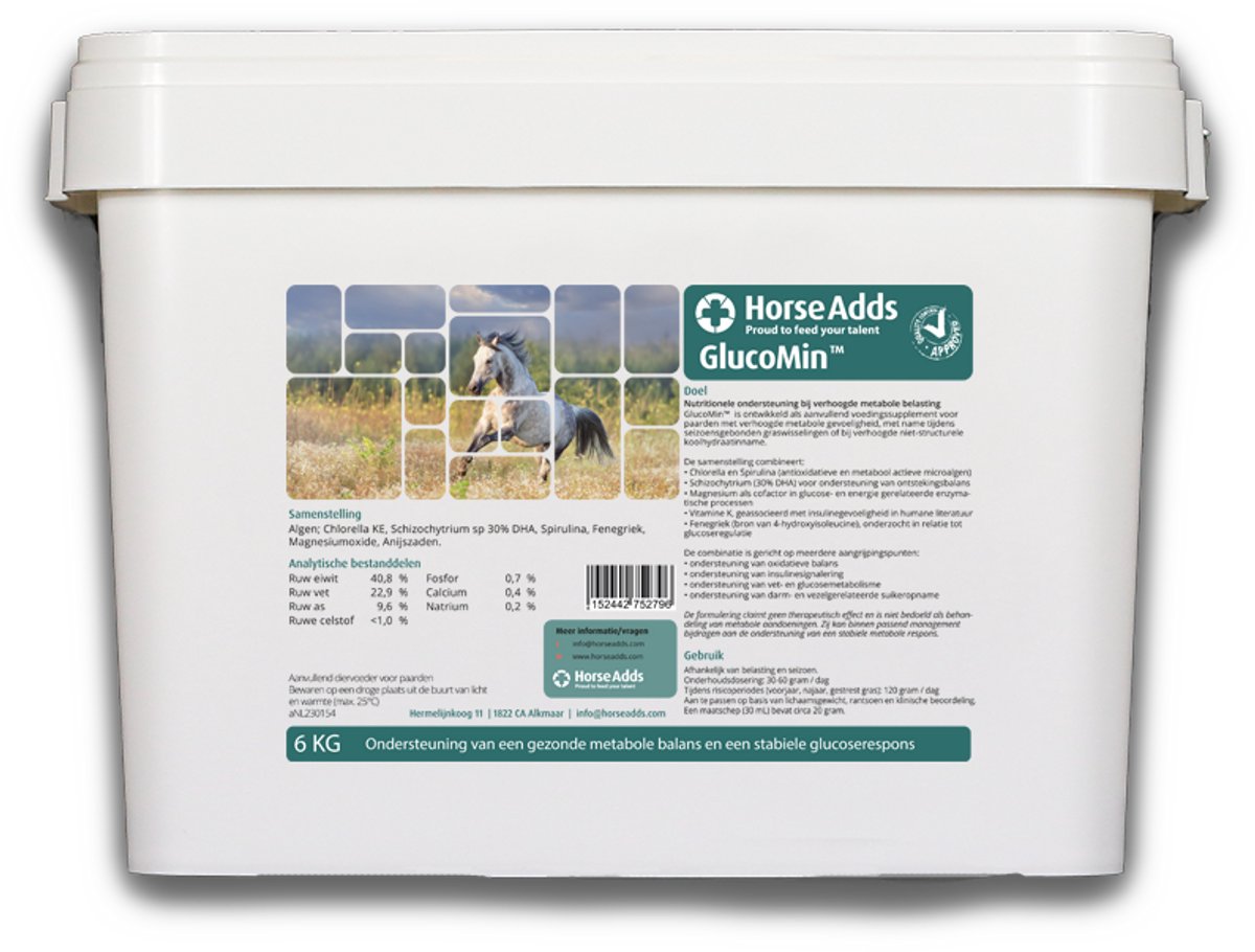 GlucoMin 6 kg - Horse Adds Paardensupplementen