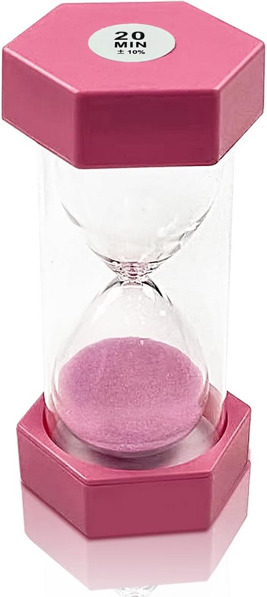 Decoratieve Zandloper 20 Minuten Roze - Kinderwekker en Timer voor Thuis en Spelletjes