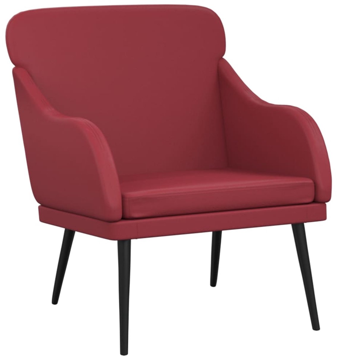 vidaXL Fauteuil - 63x76x80 - cm - kunstleer - wijnrood