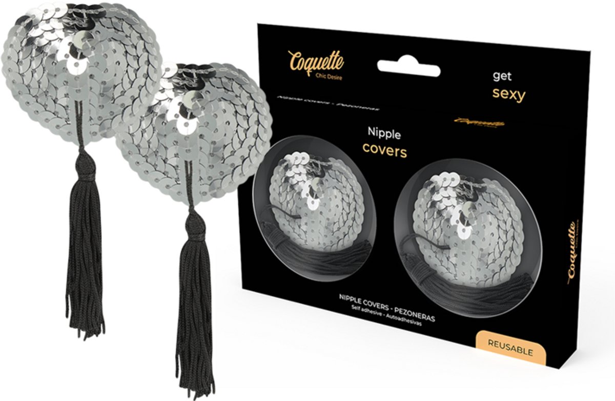 COQUETTE ACCESSORIES | Coquette Chic Desire Nipple Covers Silver | Kinky | Fetish | BDSM | Sex Toy for Woman | Bondage | Sexy Accessories