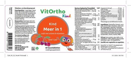 VitOrtho Meer in 1 Kind (60 kauwtabs)