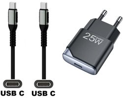OneOne 25W snellader + 0,25m sterke USB C naar C kabel. GAN lader. PD PPS oplader adapter past op Kobo (Rakuten) eReader Elipsa, Elipsa 2E, Sage, Libra 2, Libra Colour, Clara 2E, Clara Colour, Clara BW - Kindle (Amazon) Scribe