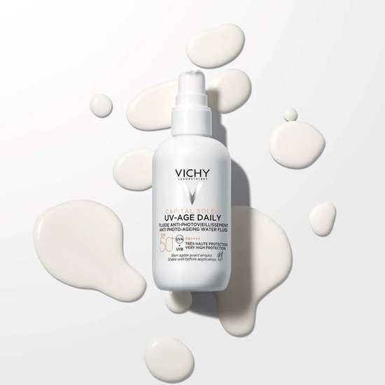 Vichy Capital Soleil UV-Age Daily SPF50+ - Zonnefluide Dagelijkse Bescherming - Gezicht - Niacinamide (Vitamine B3) en Peptiden - 40ml