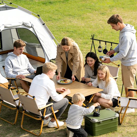 Campingtafel - naturel - 120x44x60 cm - voor camping — afbeelding 4