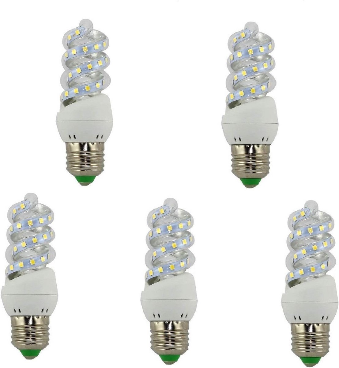 LED Gloeilampen E27 7W Spiraal 5 Stuks 4200K Neutraal Wit Licht