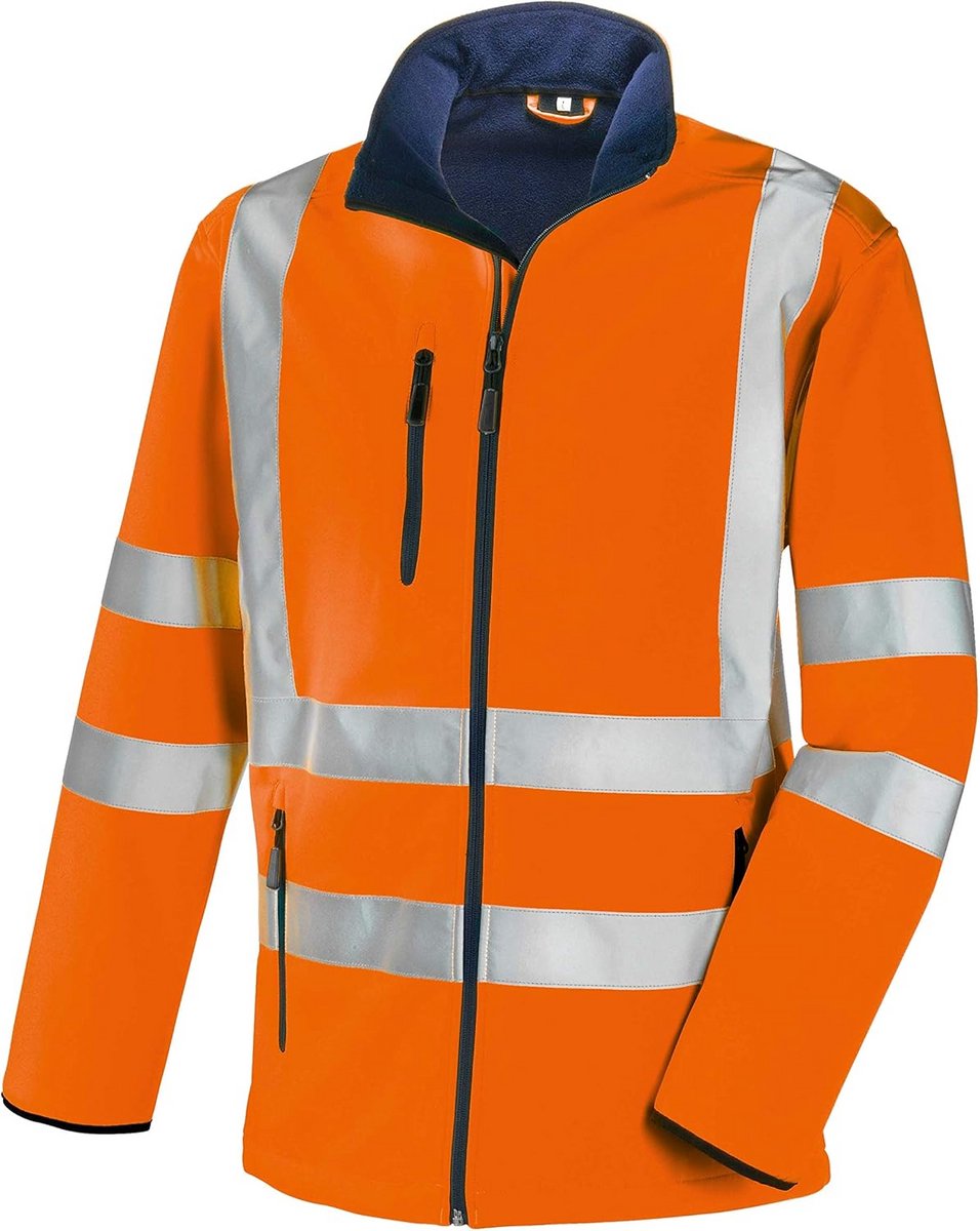 Waterdichte Softshell Werkjas met Hoge Zichtbaarheid en Reflecterende Strepen Maat XL