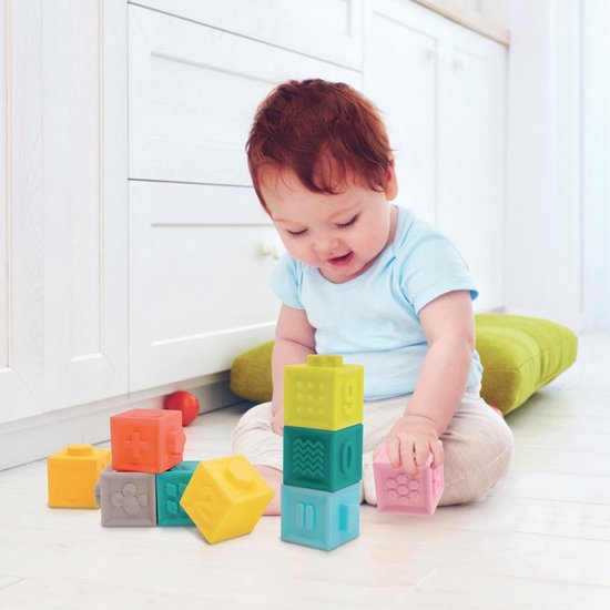Blokken Set - LUDI Baby - Zachte Babyblokken met Ribbel Textuur van Merkloos — afbeelding 2