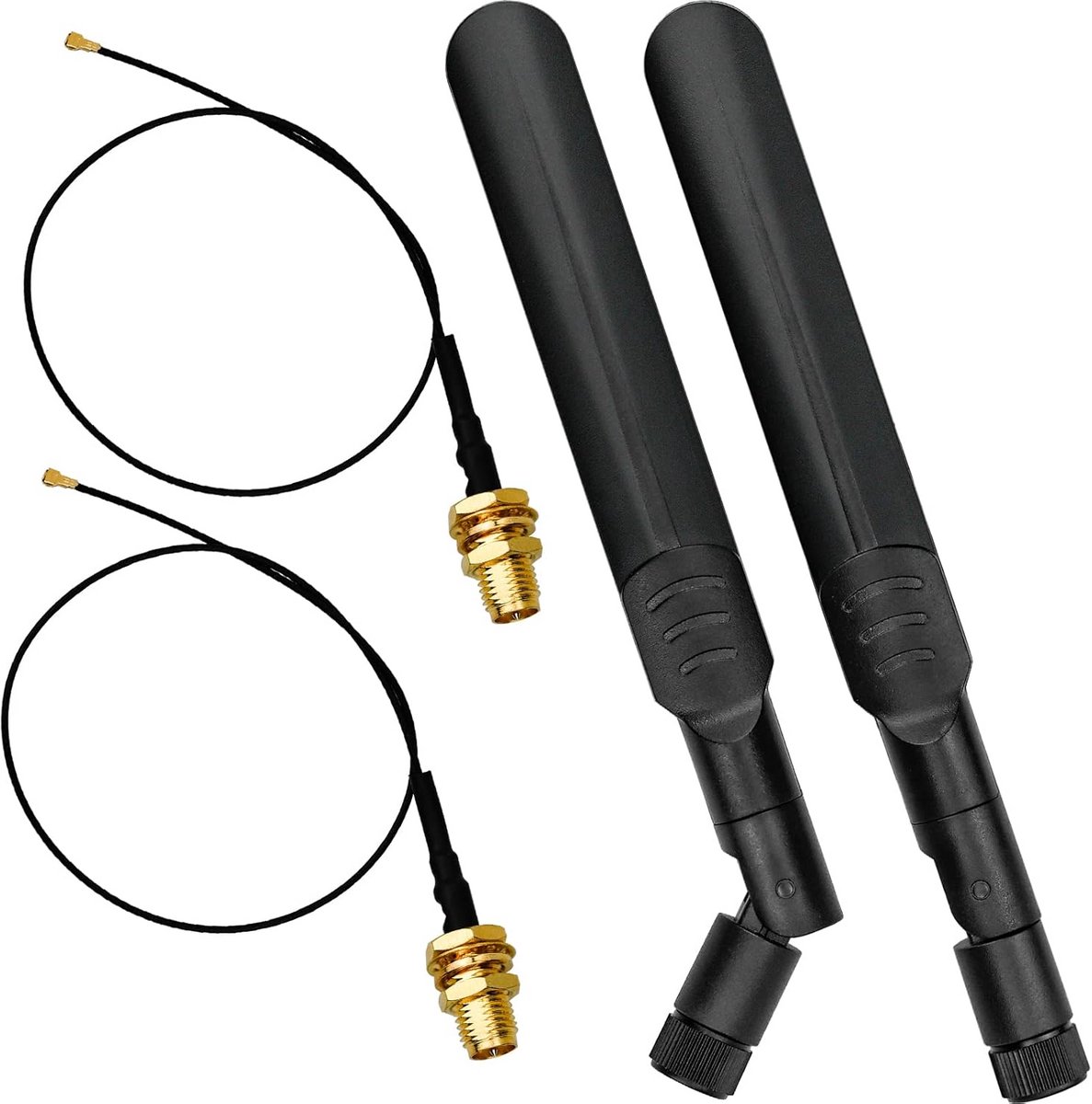 2 Stuks 8dBi Dualband WiFi Antenne 2.4/5.8 GHz Omnidirectioneel met Pigtail Kabel