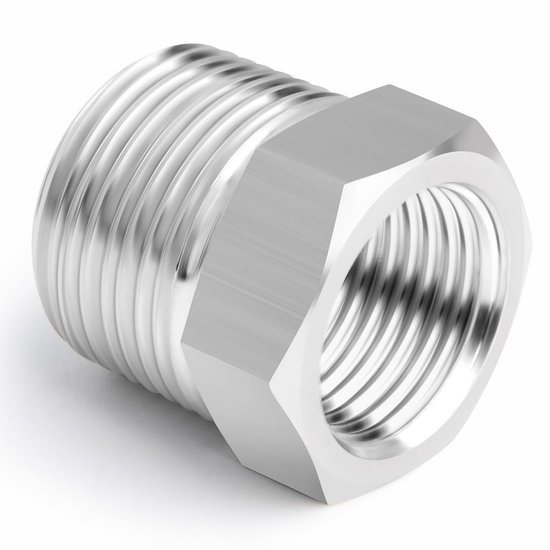 2pcs 304 Stainless Steel Reducer Hex Bushing, 1/2