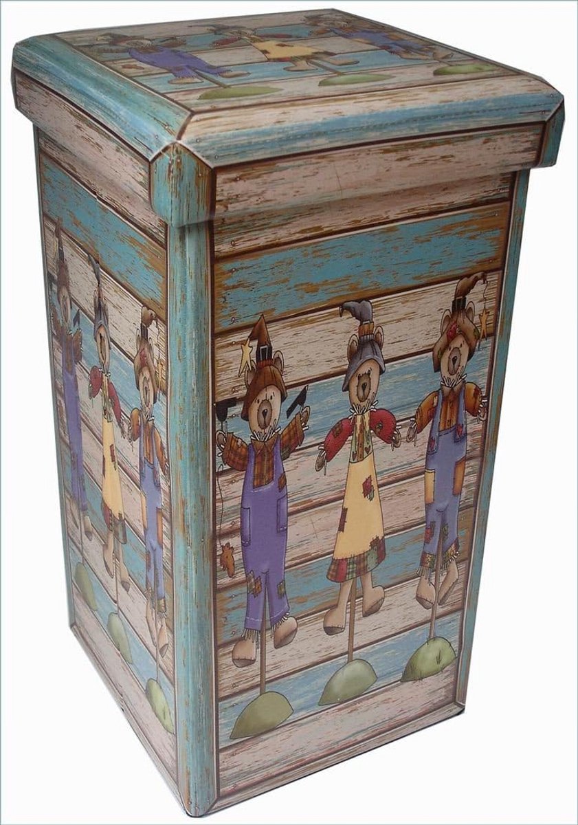Opbergpoef 32x32x60 cm Kunstleer - Zitbankje en Voetenbank met Verborgen Opbergruimte