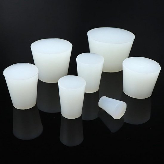 5x Set Taps Toelopende Rubberen Stoppen voor Afdichting - Massieve Schroefdop voor Flessen en Gaten (37x28x30mm) — afbeelding 3
