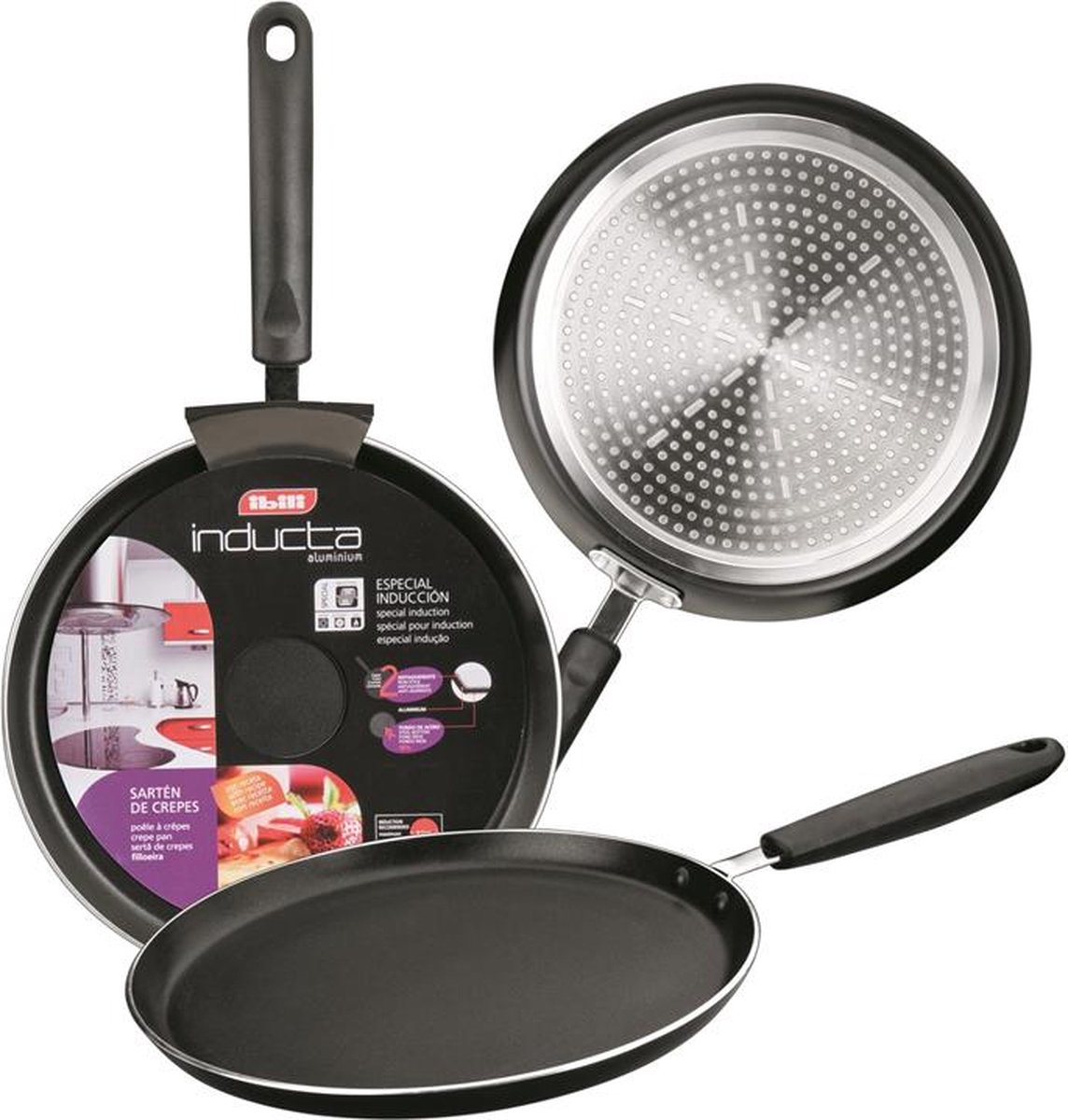 IBILI Crepe Pan - 28cm Aluminum Non-Stick Pan For All Heat Sources