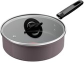 Tefal Ceramic Control Grey - Hapjespan - 24 cm - Keramisch - Inductie - Inclusief Deksel - PFAS vrij