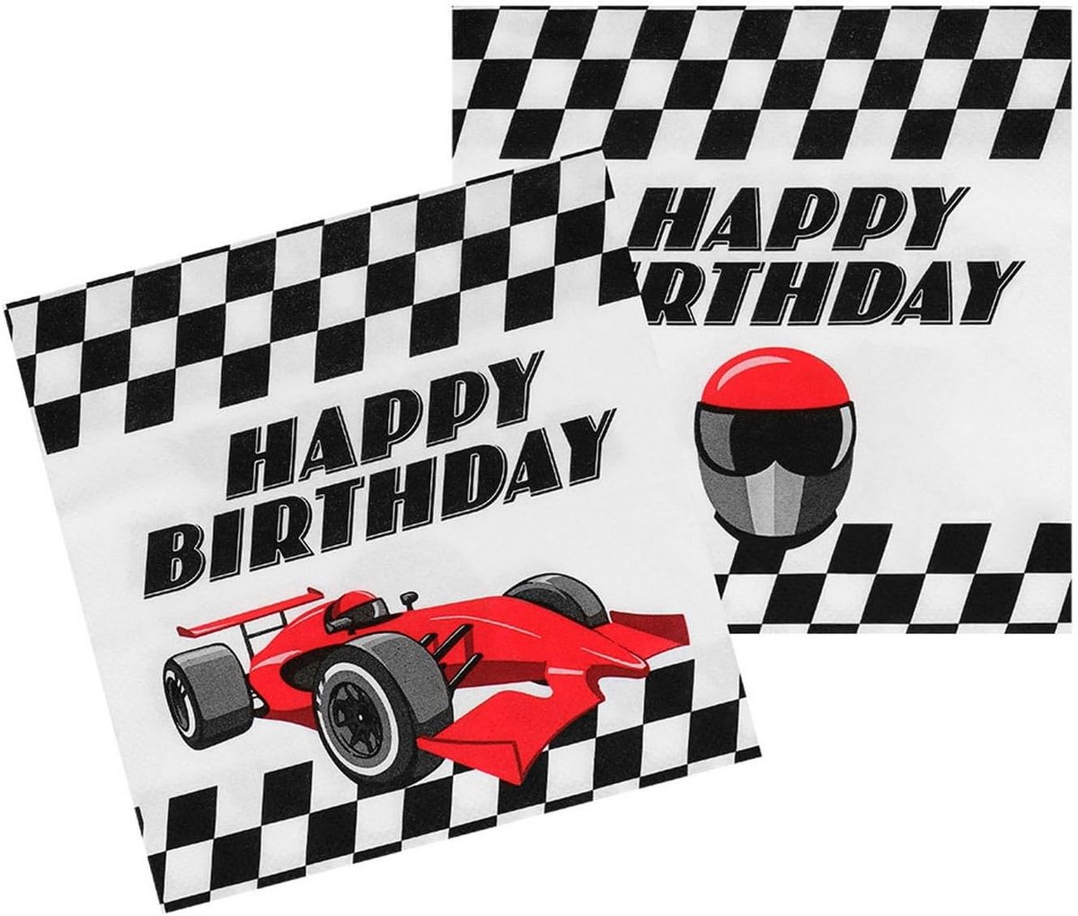 20 Raceauto Servetten - Feestartikelen Kinderfeestje