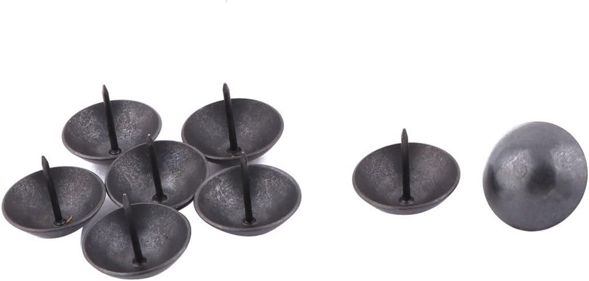 Set van 8 Zwarte Metalen Prikspelden voor Kurk- en Prikborden