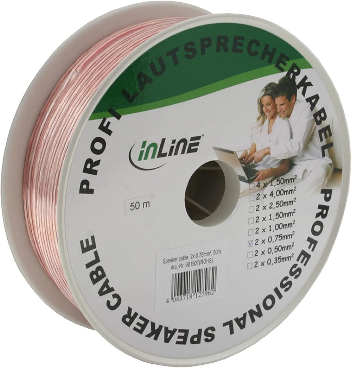 Luidsprekerkabel 50 meter voor speakers - 0.75mm² - Transparant