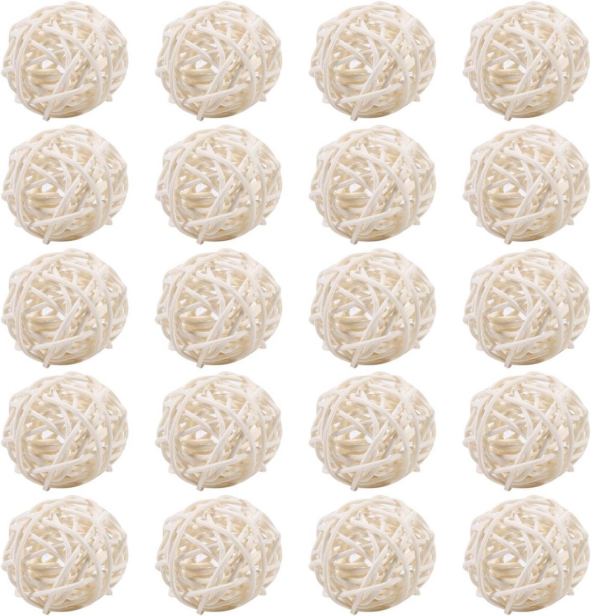20x Decoratieve Rotan Ballen Set - Mix van 5 Kleuren - Vaasvulling en Huisdecoratie