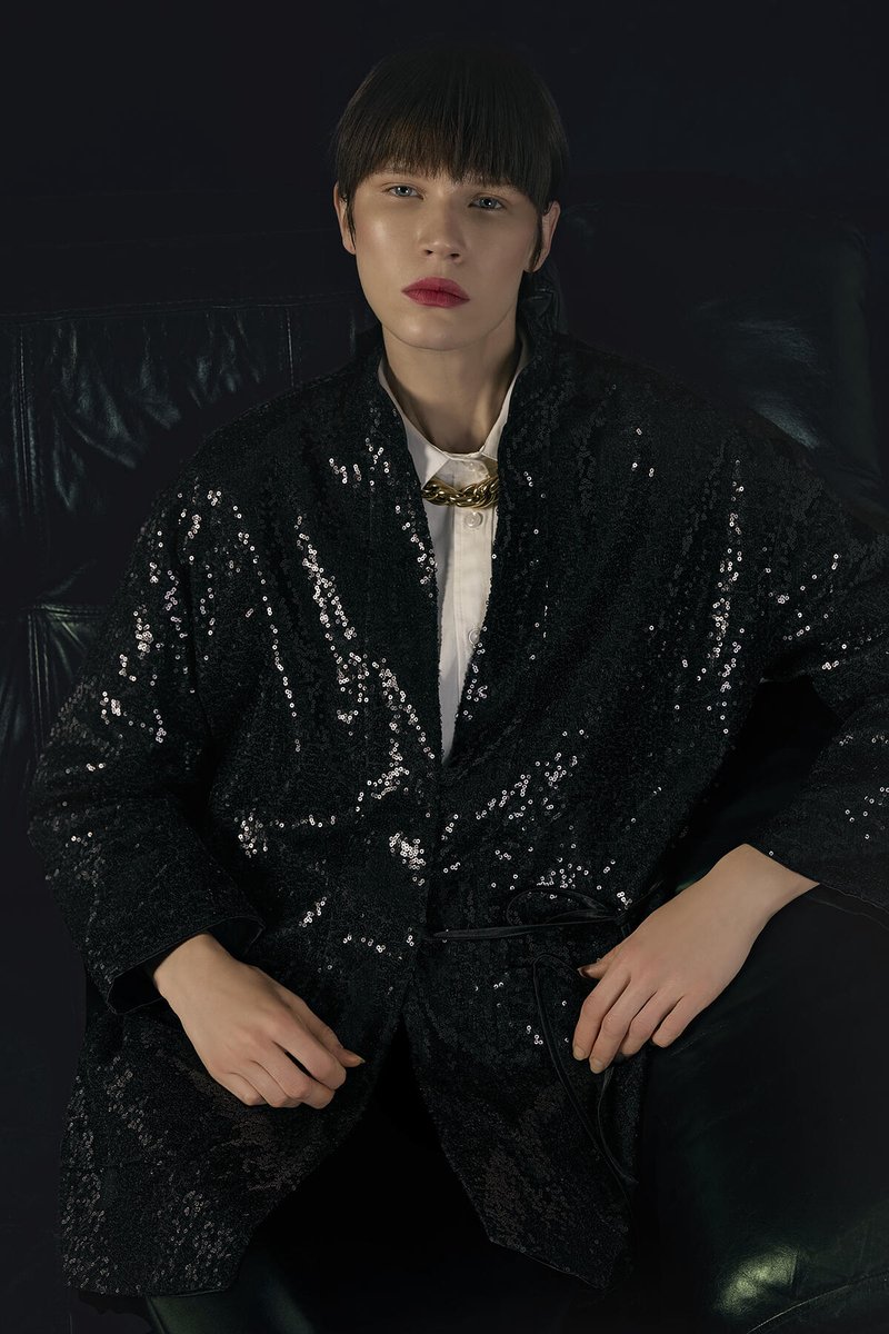 Touché Privé - Kimono met pailletten - Zwart - Dames