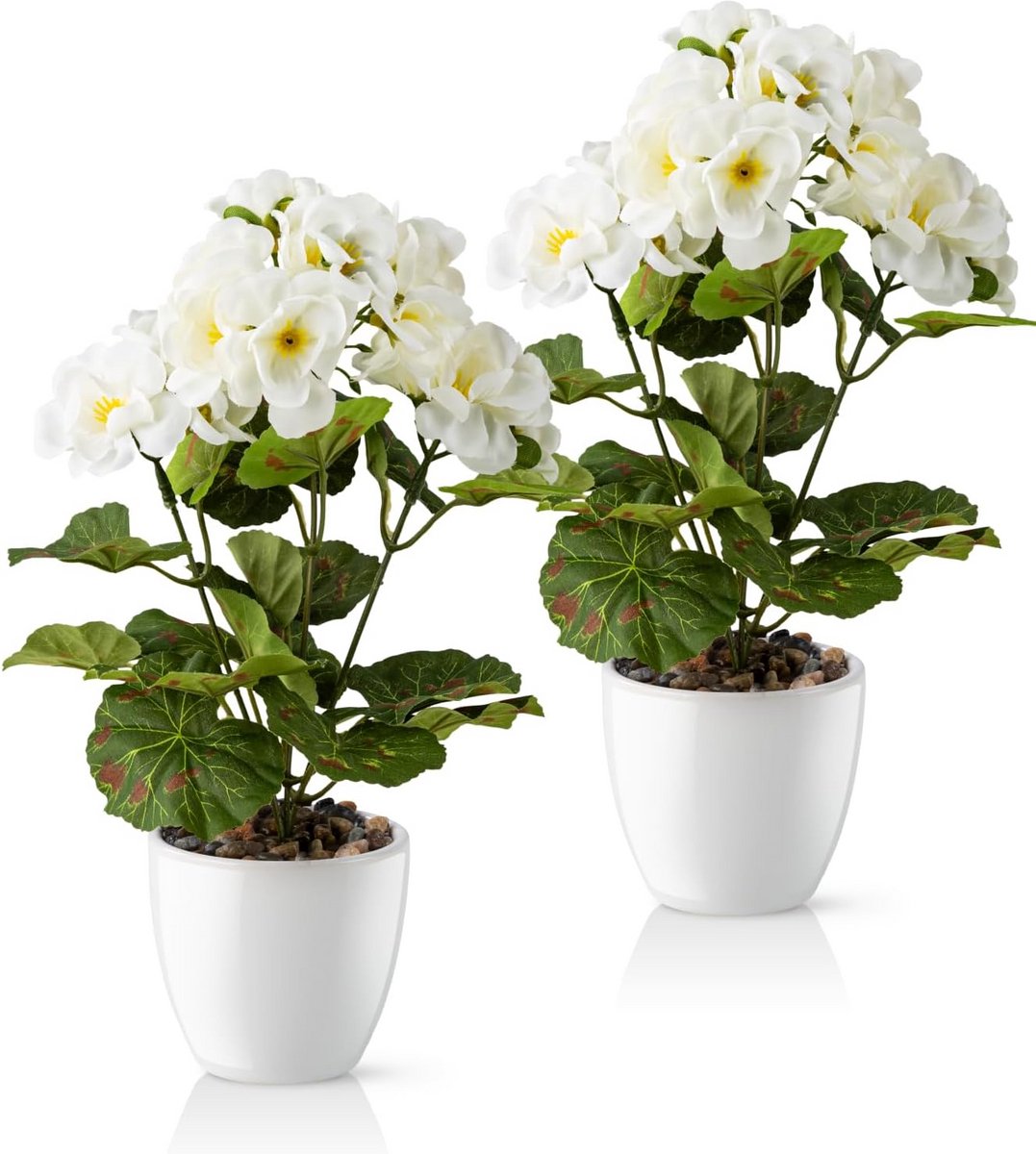 Witte Kunstbloemen Geraniums