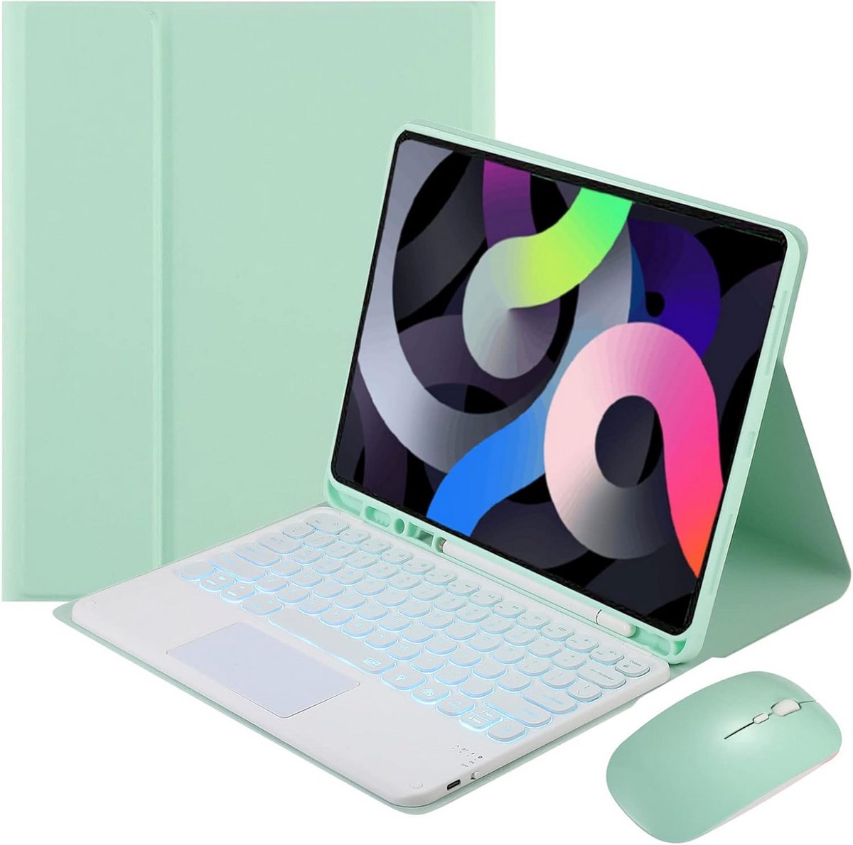 Beschermhoes met Toetsenbord en Muis voor iPad Pro 13 inch (M4 2024) met Verlichting