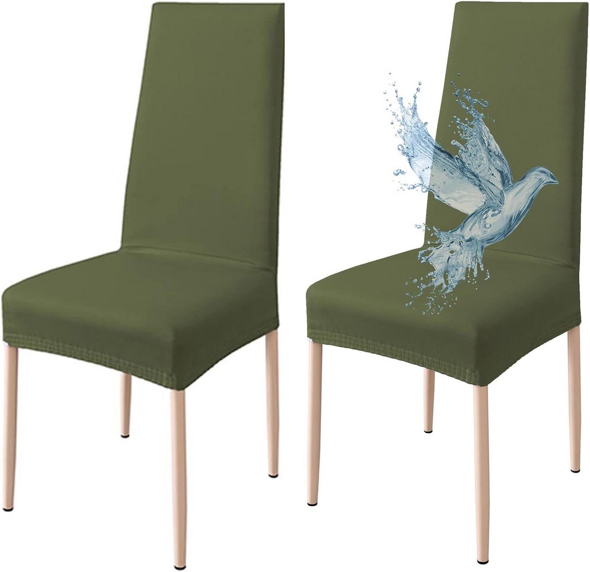 Set van 2 waterdichte en rekbare stoelhoezen voor eetkamerstoelen - Universeel en makkelijk schoon te maken