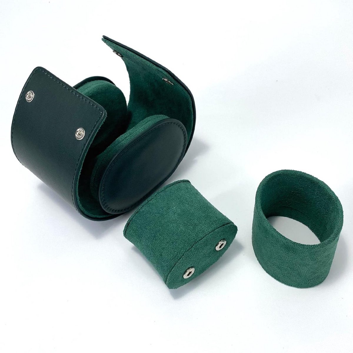 Leren Reis Etui voor Horloge - Enkele Horloge Reiskoffer met Suède Binnenkant