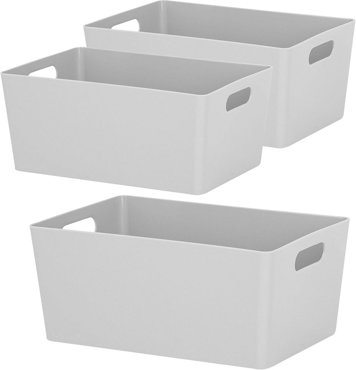3x Opbergbox Grijs voor Kantoor en Badkamer - Compact 3,9 Liter Organizer