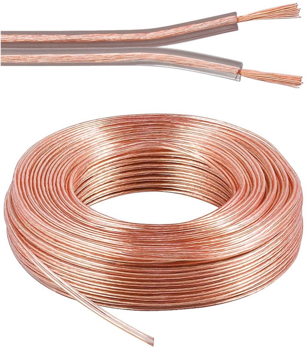 Luidsprekerkabel 2x1.5 mm² PVC-isolatie 25 meter 100% Koper
