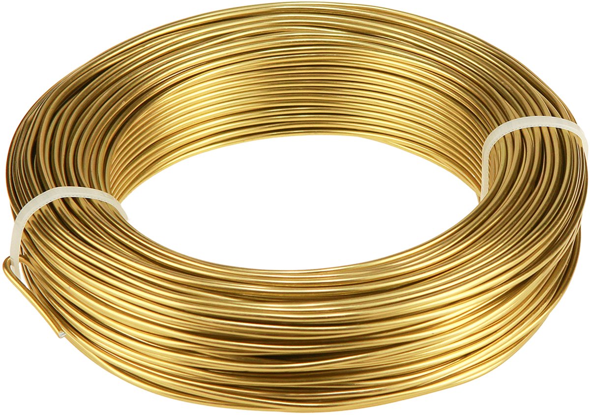Goudkleurige aluminiumdraad, 2mm, 60m, 500g, buigzame draad voor decor
