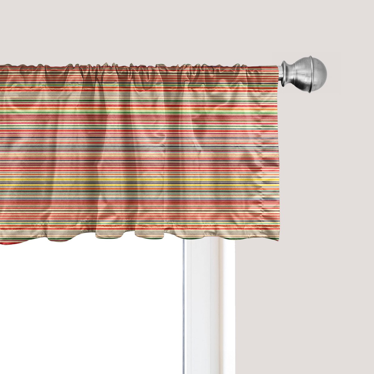 ABAKUHAUS Abstracte raamvalance, gordijnvalance voor keuken en slaapkamer met tunnelzoom, 137 cm x 30 cm, veelkleurig