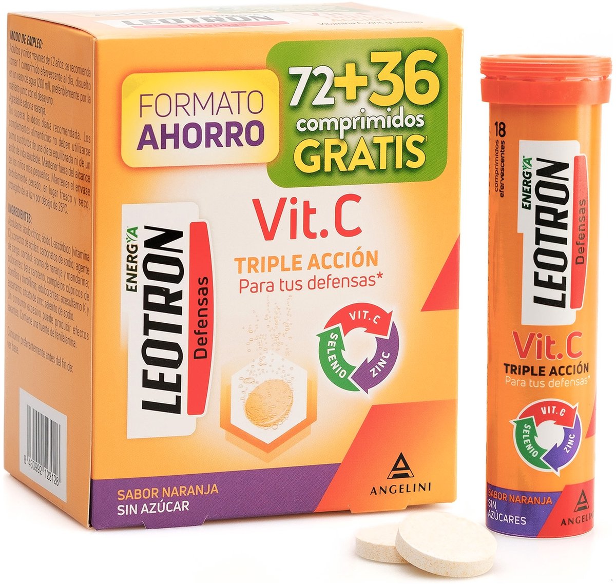 Voedingssupplement Leotron Vitamine C 108 Stuks Oranje