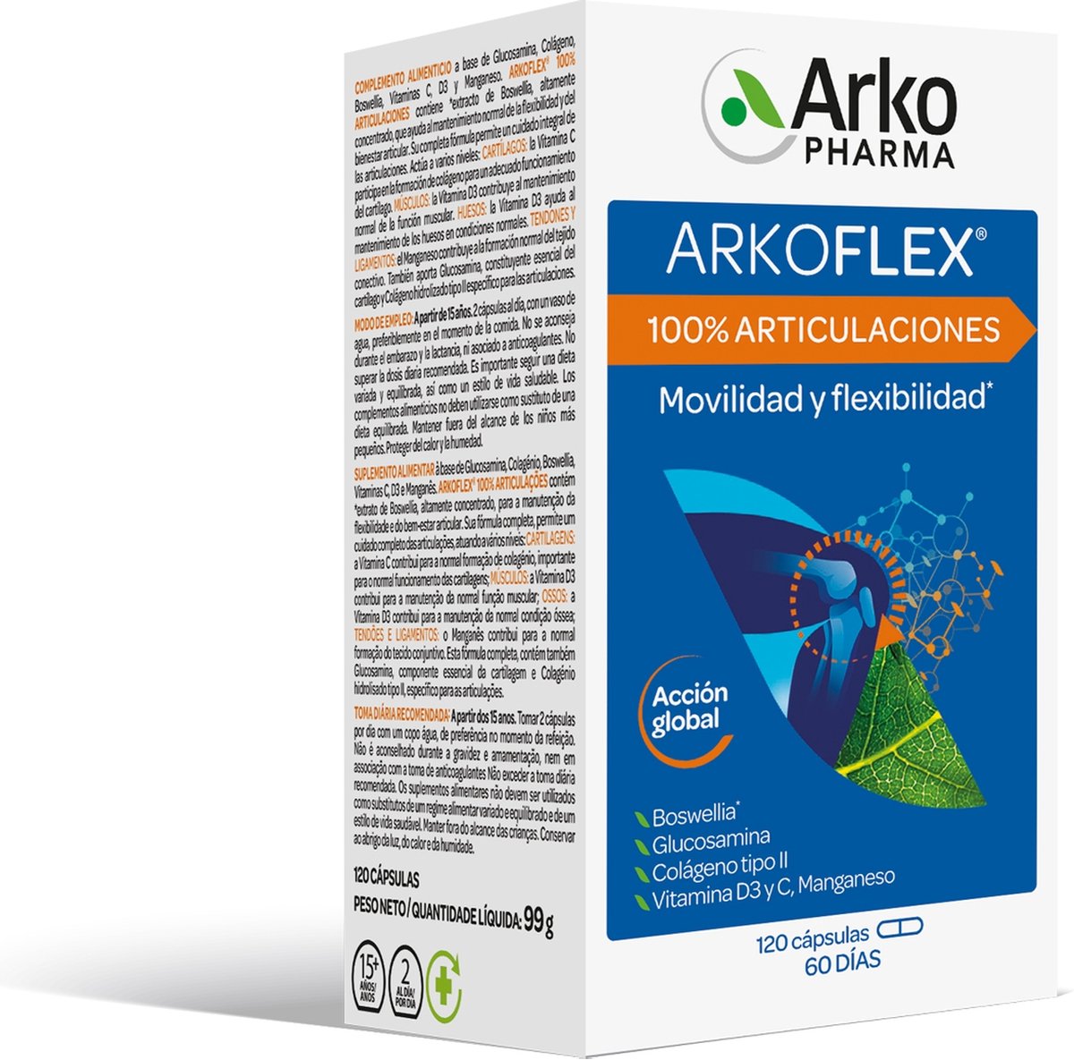 Arkoflex 100% gewrichten 120 capsules|Arkoflex 100% joints 120 capsules|Arkoflex 100% articulations 120 capsules