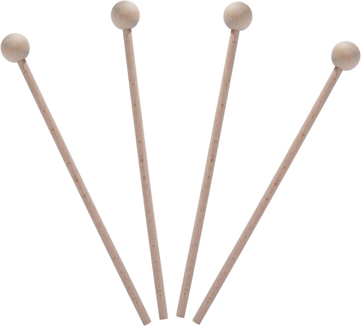 4 houten hamers voor xylofoon, klokkenspel en percussie-instrumenten