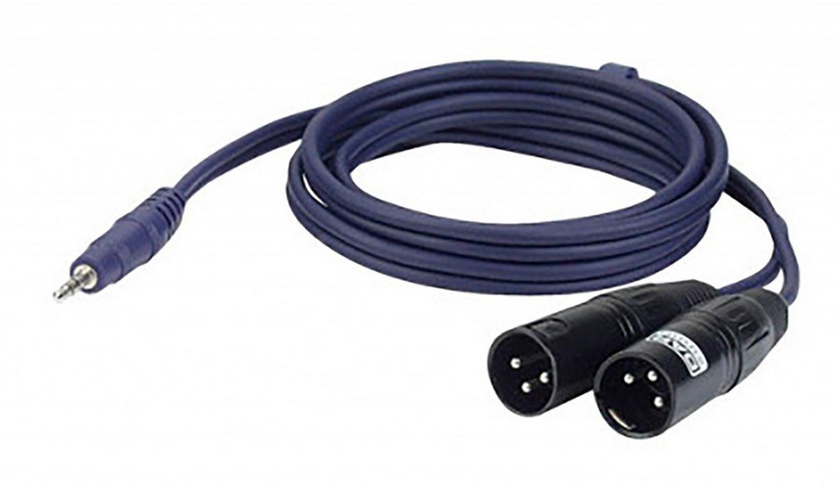 Stereo Minijack naar 2x XLR Mannelijk Adapterkabel