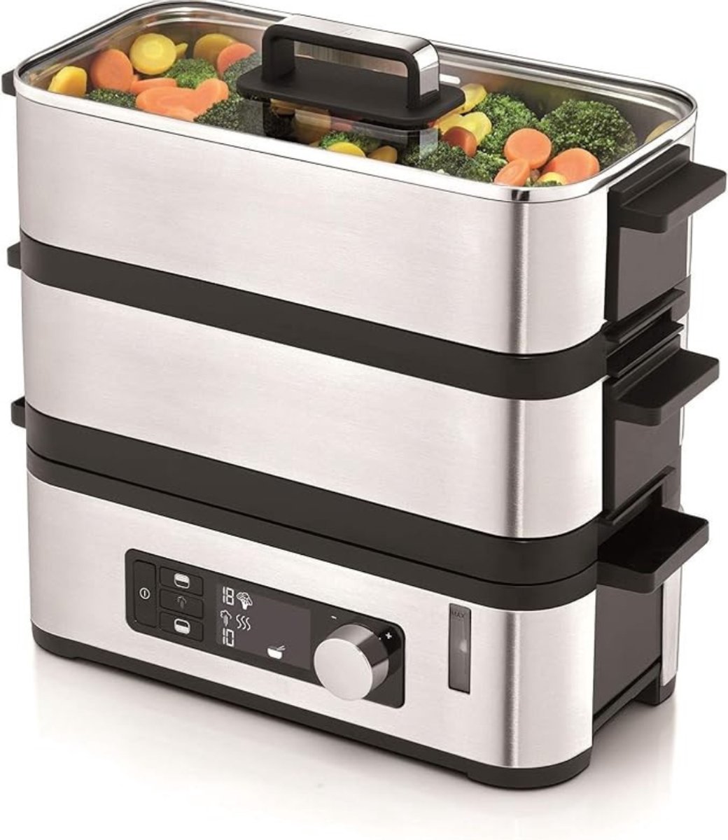 RONN® Stoomkoker - Stoomkokers - Stoompan - Zilver - 28cm x 14cm x 28cm