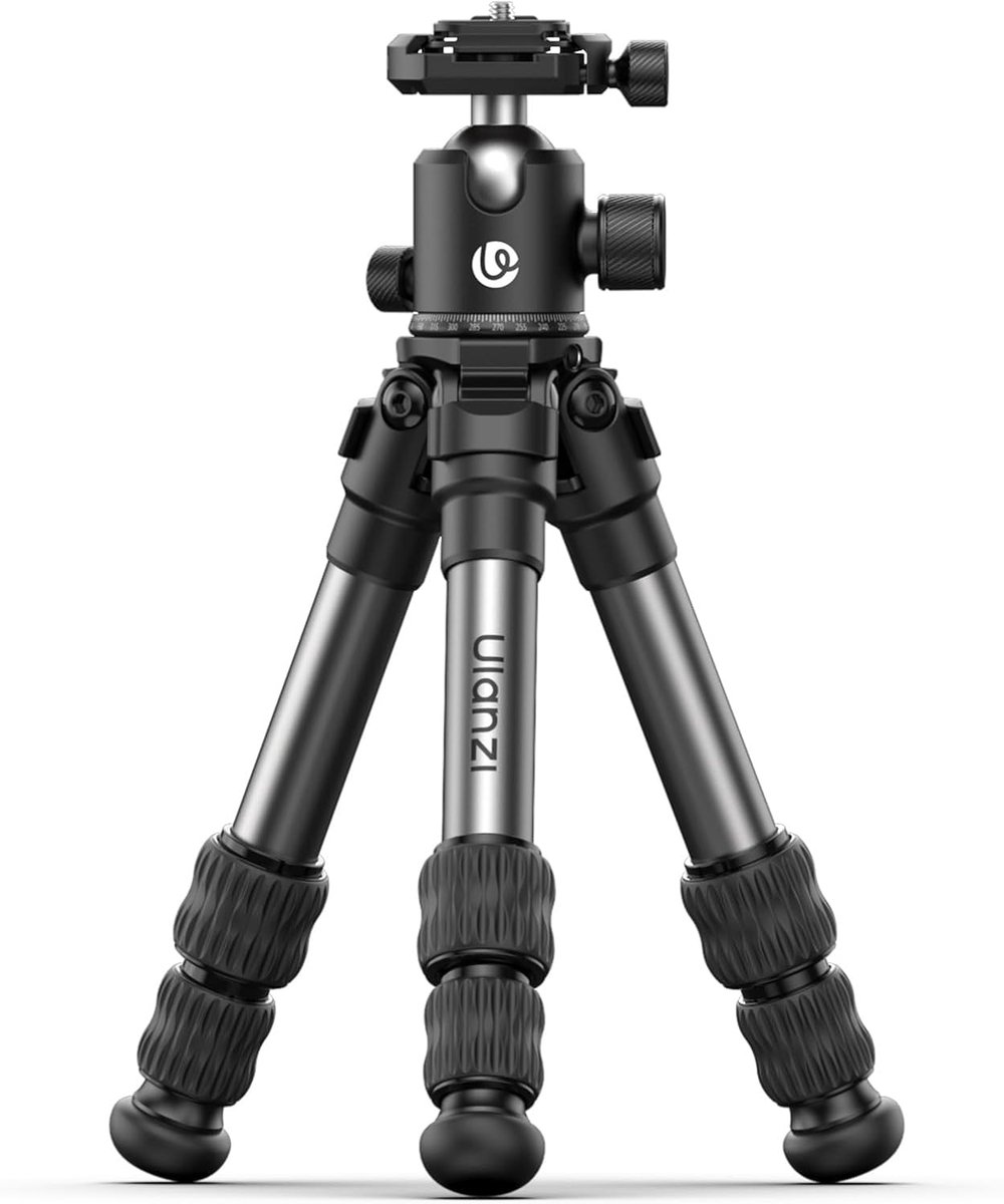 Draagbaar Camerastatief - Mini Statief - Reizen Fotografie - Ultradraagbaar Aluminium - 30cm Gevouwen - Zwart