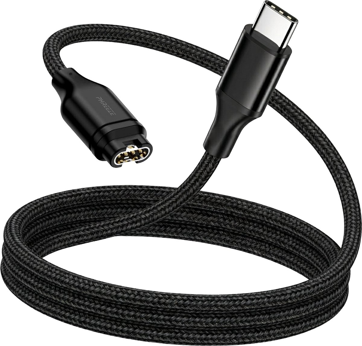 Oplaadkabel geschikt voor Garmin horloge - Oplader geschikt voor Garmin Vivoactive, Forerunner, Venu & Fenix - USB kabel - Stevig Nylon - 1 Meter - Zwart
