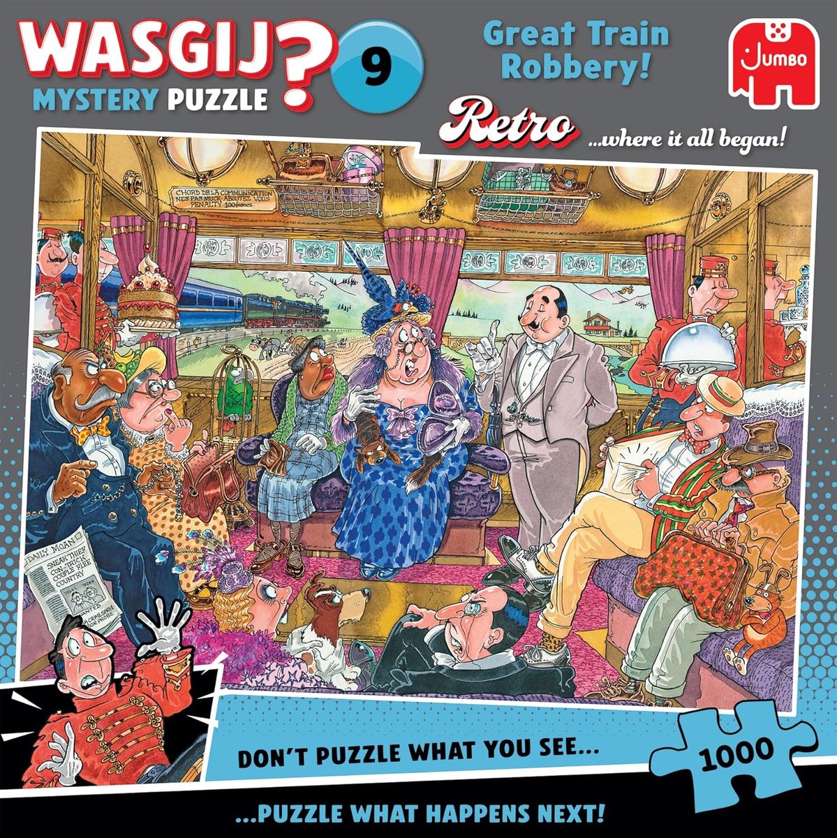Retro Puzzel - Trein Avontuur - Ontspanning - Mysterie Concept - 1000 Stukjes - Multicolor