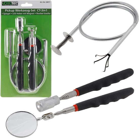 Gereedschapsset Hefmagneet - Pick-up Tools - Kleine Onderdelen Grijpen - Telescopisch Met LED - 80cm Uittrekbaar van Merkloos	 — afbeelding 2