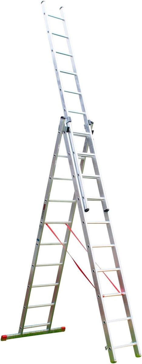 Uitschuifladder - Combinatieladder - Veilig Klussen - EN131 Gecertificeerd - 3x10 Sporten - Zilver