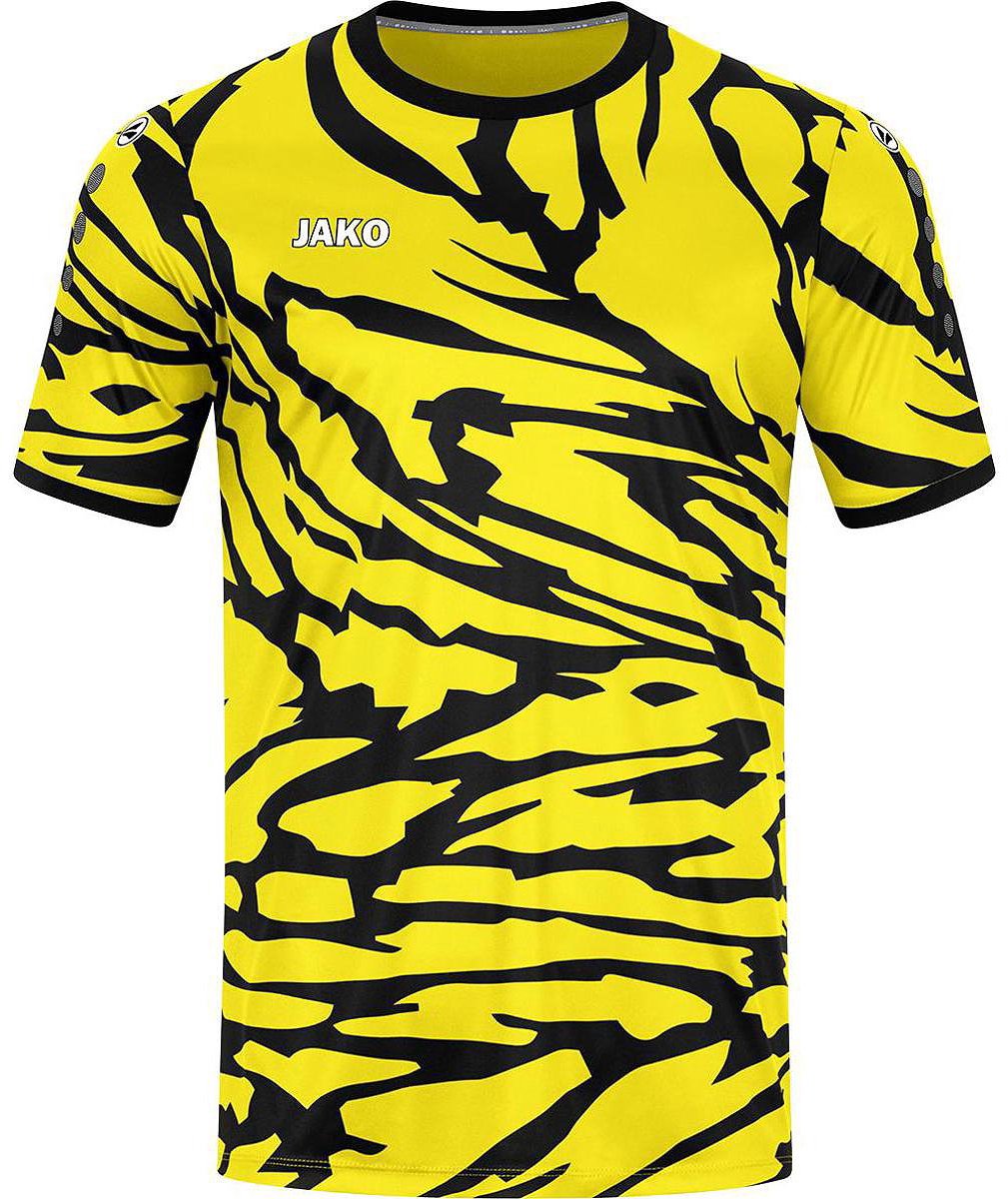 Jako Animal Shirt Korte Mouw Kinderen - Citroen / Zwart | Maat: 128