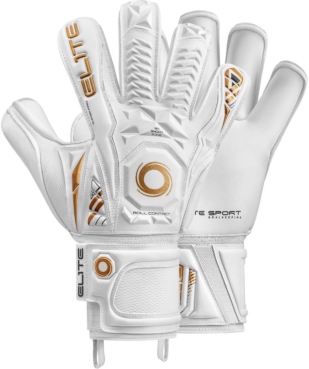 Elite Sport Black Real (Limited Edition) Keepershandschoenen - Wit / Goud | Maat: 7