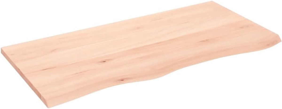Tafelblad Massief Eikenhout - Vervangend Blad - Tafel Opknappen - Onbehandeld Natuurlijk - 100x50x2 cm - Naturel