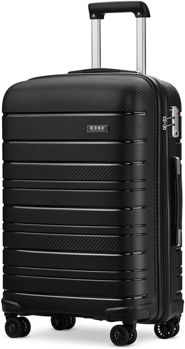 Hardcase Koffer - Reiskoffer Handbagage - Vliegreizen Korte Trips - Krasbestendig Polypropyleen - 55x40x20cm 40L - Zwart