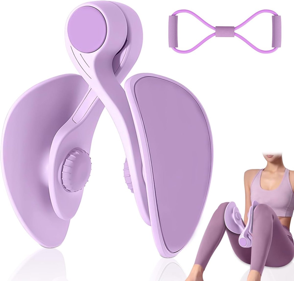 Bekkenbodem Trainer - Spierversterker Dij - Postpartum Revalidatie - 8-Vormige Spanband - 27x16x8 cm - Paars