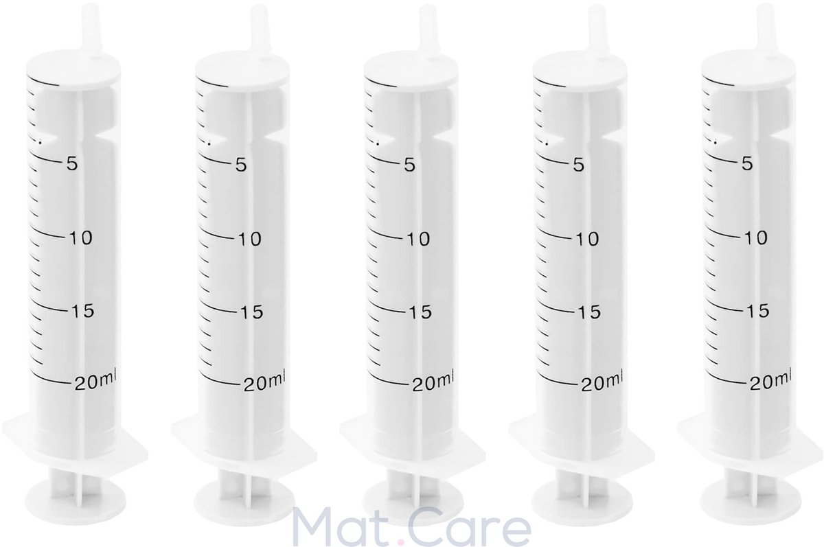 Mat Care spuit - spuiten - doseerspuit zonder naald - injectiespuit 20ml set 5 stuks