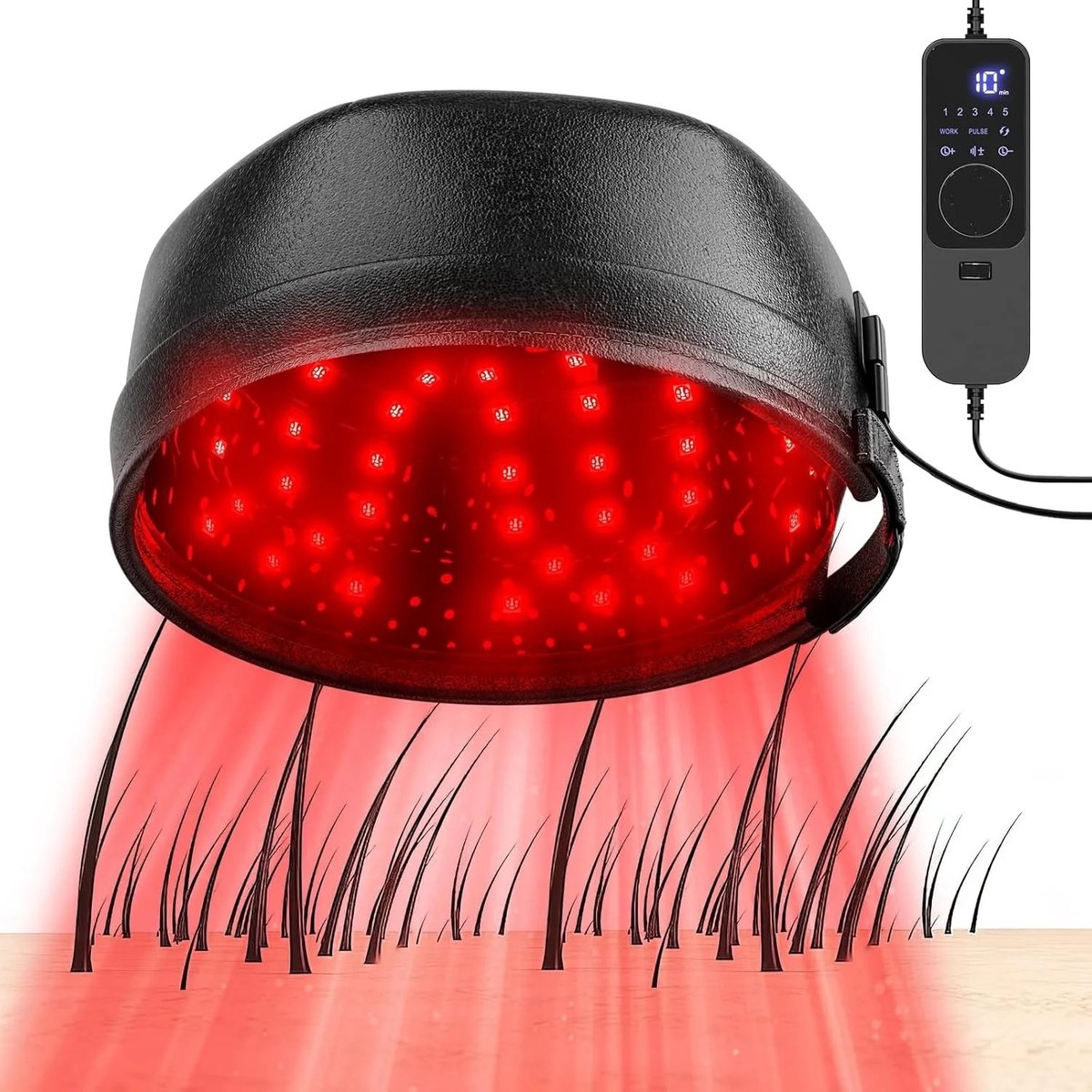 VIEMAE Infraroodlamp haargroei - Red light therapy - Rood licht therapie haargroei - Muts, cap - Stimuleert haargroei - Tegen haaruitval