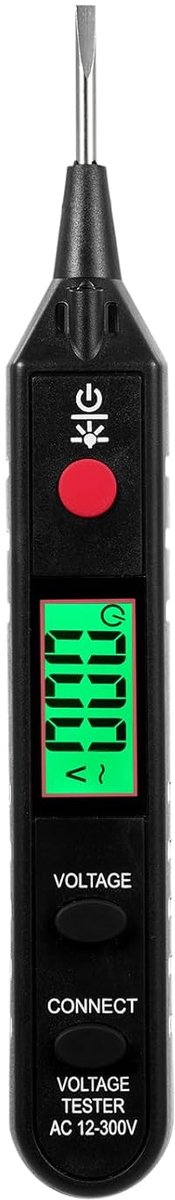 Spanningstester Pen - Elektrische Tester - Veilig Elektra - Contactloos Alarm - AC 12-300V - Zwart