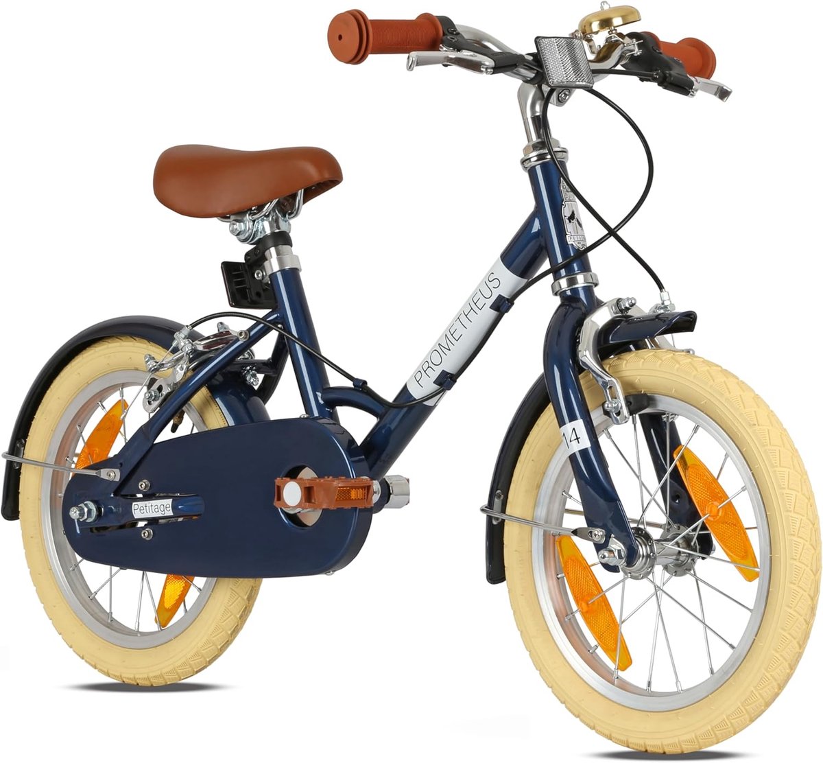 Kinderfiets - Jongensfiets Meisjesfiets - Leren Fietsen - Retro Stijl - 14 Inch - Blauw