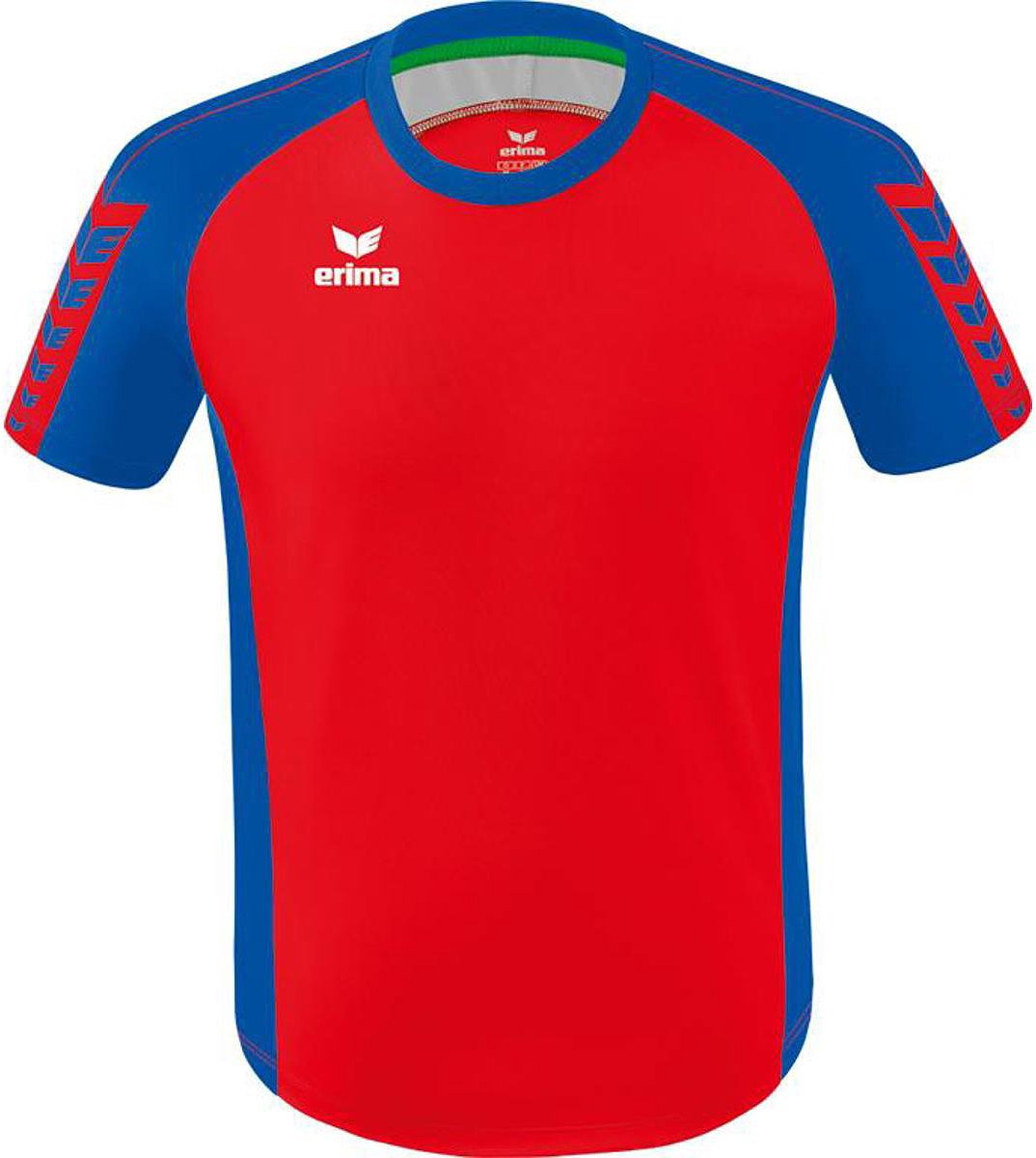 Erima Six Wings Shirt Korte Mouw Kinderen - Rood / New Royal | Maat: 164